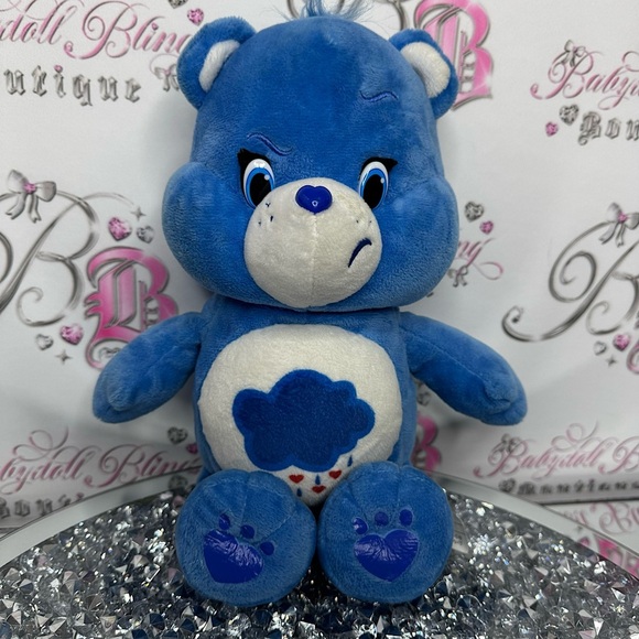 Care Bears Other - Care bear grumpy angry blue rain 🌧️ cloud stomach plush toy 2015 stuffed animal